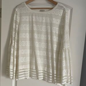 Ivory Lace Bell Sleeve Top